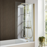 Kartell K-VIT Ottone 1400x780mm Square Bath Shower Screen - Brushed Brass ( BRASS-SSS)
