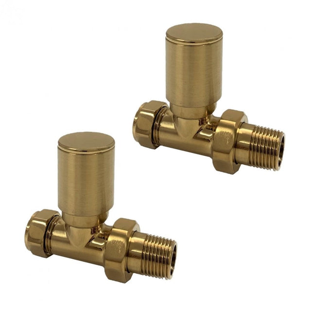 Kartell K-VIT Brass Radiator Valve Straight 15mm (Pair)