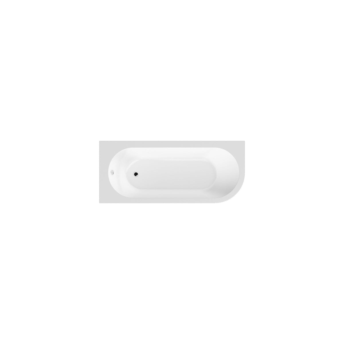 Nuie Crescent 1700mm Curved Corner Bath With Legs And Panel – White, photo 2