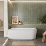 Nuie Crescent 1700mm Curved Corner Bath With Legs And Panel – White