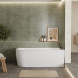 Nuie Crescent Curved Corner Bath With Legs And Panel – 1600mm & 1700mm