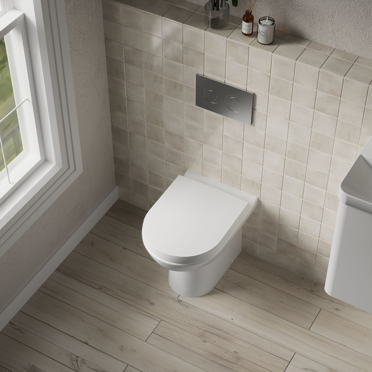 Nuie Round Back to Wall Toilet Pan – White, photo 4