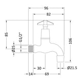 Nuie Cleaner Sink Bib Taps – Chrome, photo 2