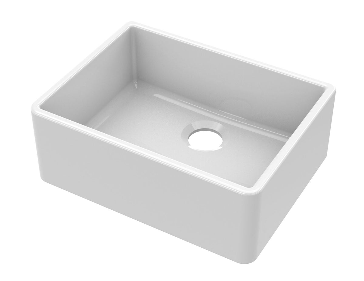 Nuie Fireclay Single Bowl Butler Sink With Offset Waste – 595 x 450mm & 795 x 500mm, photo 2
