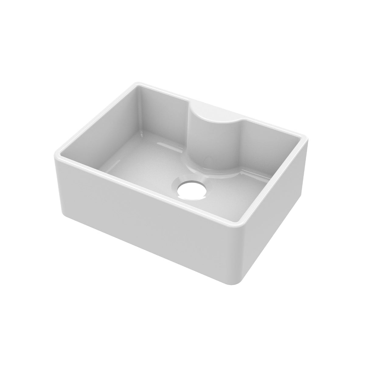 Nuie Fireclay Single Bowl Butler Sink With Offset Waste And Tap Ledge – 595 x 450mm & 795 x 500mm, photo 2