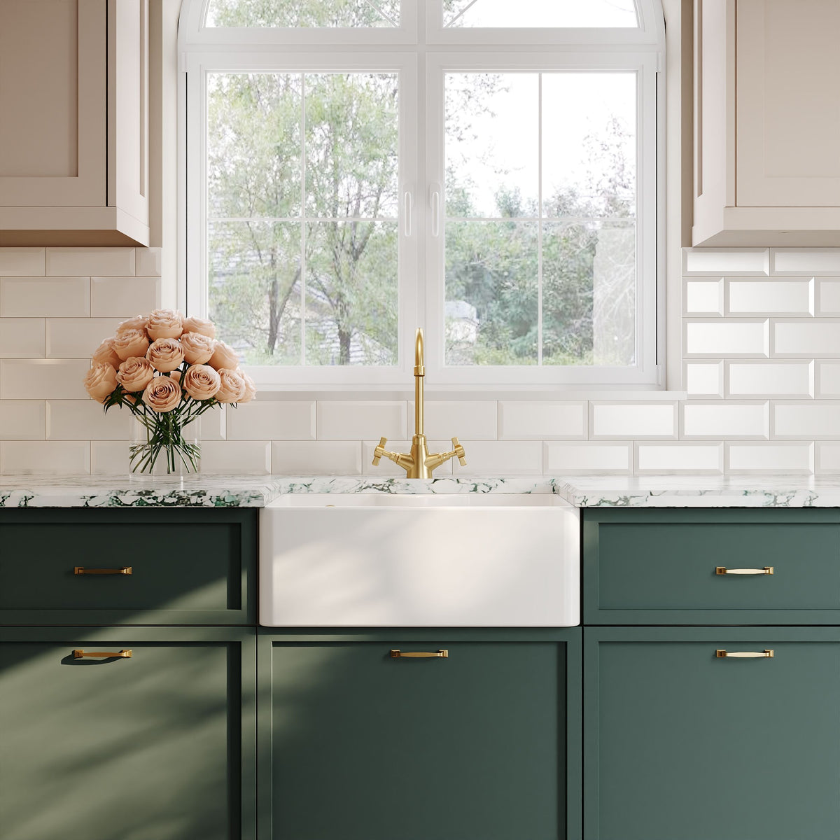 Nuie Fireclay Single Bowl Butler Sink With Tap Ledge And Overflow – 595 x 450mm & 795 x 500mm