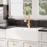 Nuie 795 x 500mm Fireclay Double Bowl Butler Sink With Full Weir And Overflow – White, photo 4