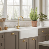 Nuie 795 x 500mm Fireclay 1 Tap Hole Double Bowl Butler Sink With Full Weir And Overflow – White, photo 4
