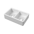 Nuie 795 x 500mm Fireclay Double Bowl Traditional Thick Walled Butler Sink – White, photo 2