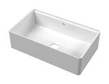 Nuie 795 x 460mm Fireclay Single Bowl Butler Sink With Ledge – White, photo 2
