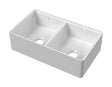 Nuie 795 x 460mm Fireclay Double Bowl Butler Sink With Ledge – White, photo 2