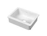 Nuie 595 x 460mm Fireclay Single Bowl Overmount Butler Sink – White, photo 2