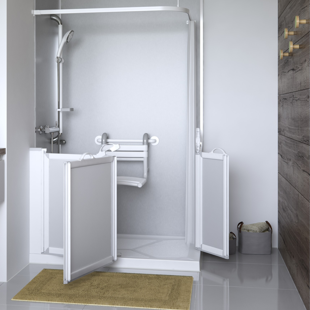 AKW Bama Slatted Shower Seat – Fold Up, Hanging or Stool, Grey or White, photo 7
