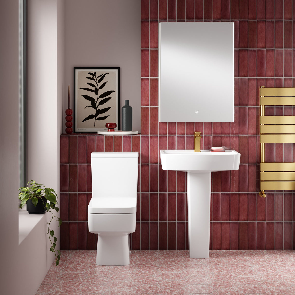Nuie Bliss Semi Flush to Wall Square Toilet Pan – White