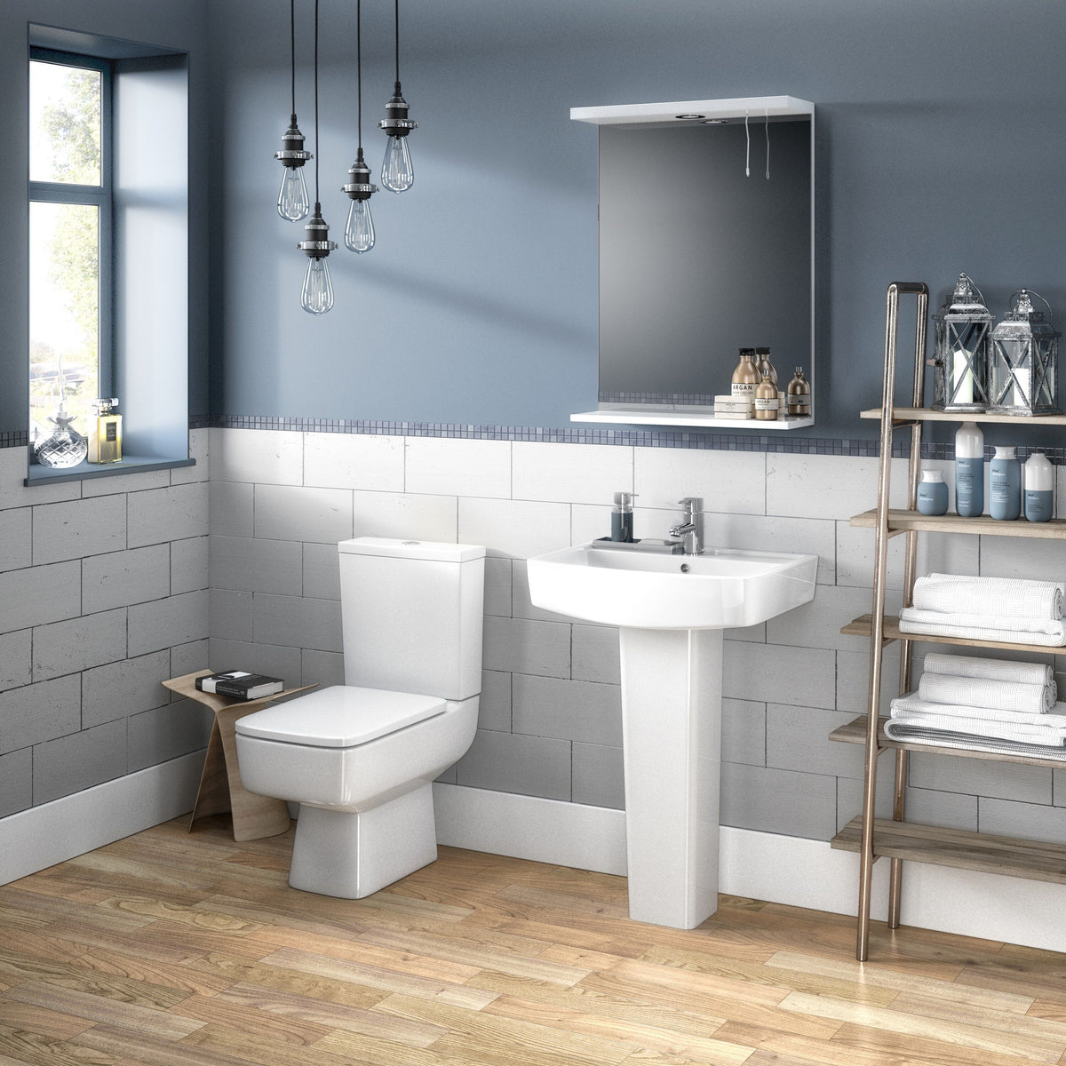 Nuie Bliss Semi Flush to Wall Square Toilet Pan – White, photo 4