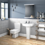 Nuie Bliss Semi Flush to Wall Square Toilet Pan – White, photo 4