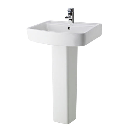 Nuie Bliss 1 Tap Hole Ceramic Basin & Pedestal – 520mm & 600mm, photo 2