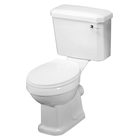Nuie Carlton 470mm Traditional Close Coupled Toilet With Soft Close Seat – White, photo 2