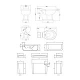 Nuie Carlton 470mm Traditional Close Coupled Toilet With Soft Close Seat – White, photo 3