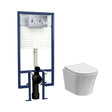 Nuie 5in1 Round Wall Hung Pan & Concealed Cistern With Cistern – White/Chrome, White or White Brushed Brass