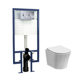 Nuie 5in1 Round Wall Hung Pan & Concealed Cistern With Cistern – White/Chrome, White or White Brushed Brass