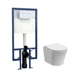 Nuie 5in1 Round Wall Hung Pan & Concealed Cistern With Cistern – White/Chrome, White or White Brushed Brass, photo 2