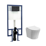 Nuie 5in1 Round Wall Hung Pan & Concealed Cistern – Matt Black White