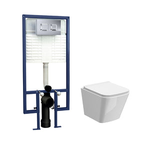 Nuie 5in1 Round Wall Hung Pan & Concealed Cistern With Cistern – White/Chrome, White or White Brushed Brass