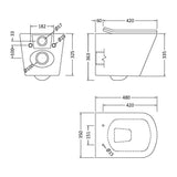 Nuie 5in1 Round Wall Hung Pan & Concealed Cistern With Cistern – White/Chrome, White or White Brushed Brass, photo 4
