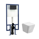 Nuie 5in1 Round Wall Hung Pan & Concealed Cistern – Matt Black White