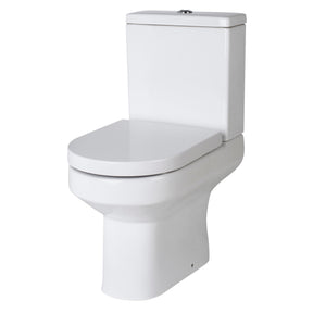 Nuie Harmony 380mm Semi Flush-to-Wall Toilet Pan & Cistern – White, photo 2