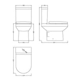 Nuie Harmony 380mm Semi Flush-to-Wall Toilet Pan & Cistern – White, photo 3