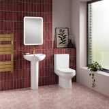 Nuie Harmony 380mm Semi Flush-to-Wall Toilet Pan & Cistern – White