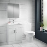 Nuie Harmony 380mm Semi Flush-to-Wall Toilet Pan & Cistern – White, photo 4