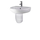 Nuie Harmony 500mm 1 Tap Hole Ceramic Basin & Semi Pedestal – White