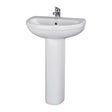 Nuie Ivo 550mm 1 Tap Hole Ceramic Basin & Pedestal – White, photo 2