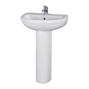 Nuie Ivo 550mm 1 Tap Hole Ceramic Basin & Pedestal – White, photo 2