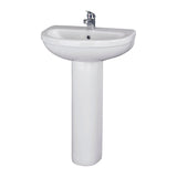 Nuie Ivo 550mm 1 Tap Hole Ceramic Basin & Pedestal – White, photo 2