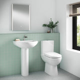Nuie Ivo 550mm 1 Tap Hole Ceramic Basin & Pedestal – White