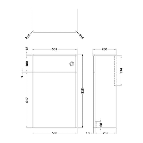 Nuie Classique 500mm Floor Standing WC Unit, photo 6