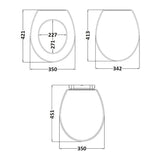 Nuie Classique Round Wooden Soft Close Traditional Toilet Seat With Quick Release Hinge – Soft Black, Satin White, Satin Grey or Satin Green, photo 6