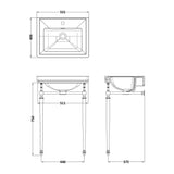 Nuie Carlton 530mm 1 Tap Hole Traditional Ceramic Basin With Stand – White, photo 2