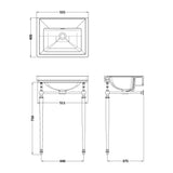 Nuie Carlton 530mm 0 Tap Hole Traditional Ceramic Basin With Stand – White, photo 2