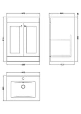 Nuie Classique 2 Door Floor Standing Vanity Unit With Basin – 500mm, 600mm & 800mm, photo 20