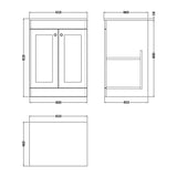 Nuie Classique 2 Door Floor Standing Vanity Unit With Worktop – 600mm & 800mm, photo 8