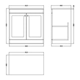 Nuie Classique 2 Door Floor Standing Vanity Unit With Worktop – 600mm & 800mm, photo 9