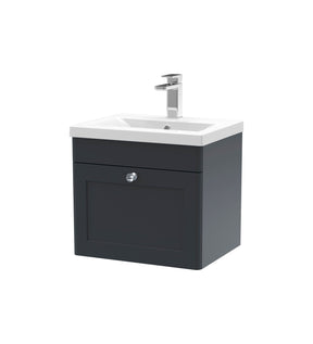 Nuie Classique 1 Drawer Wall Hung Vanity Unit With Basin – 500mm, 600mm & 800mm, photo 2
