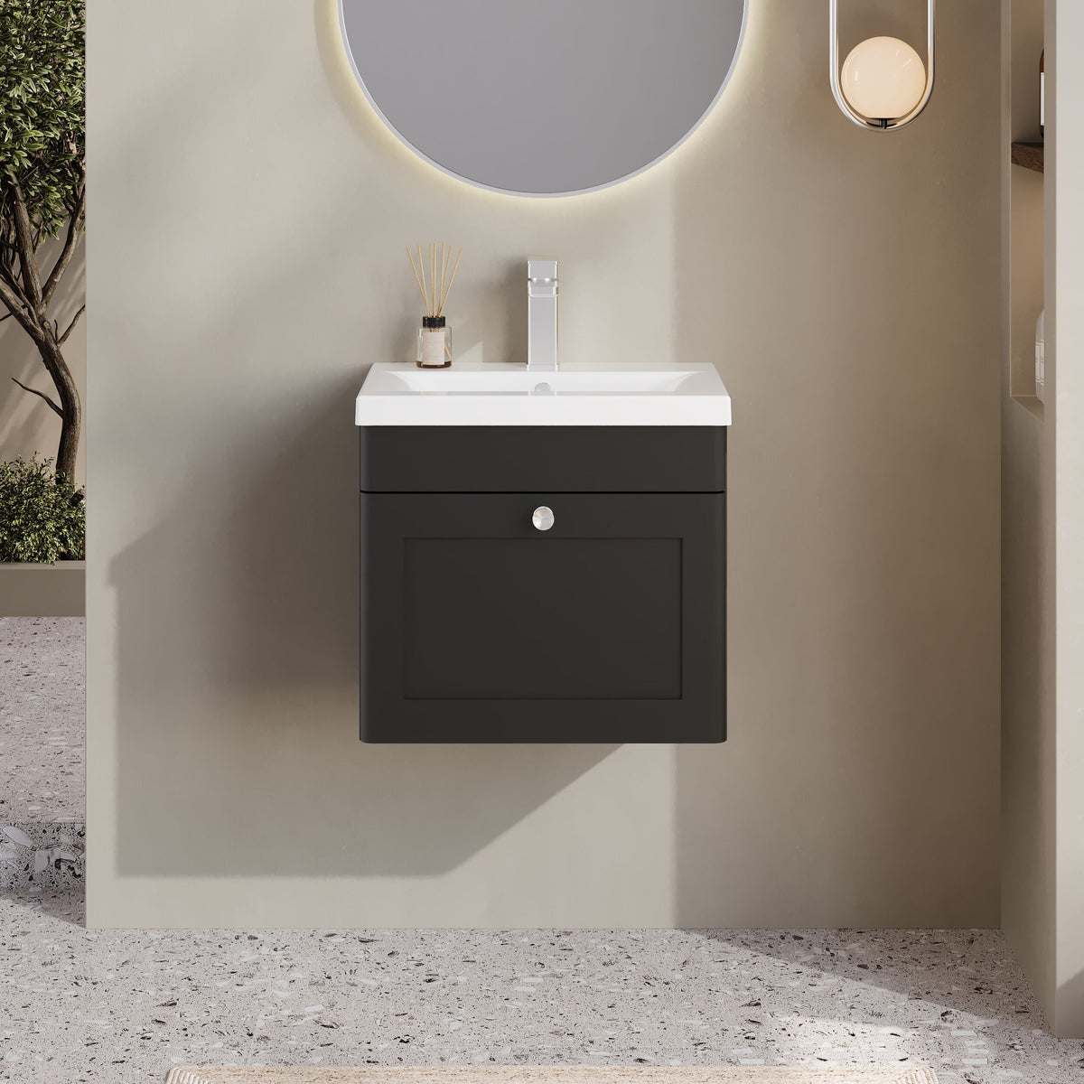 Nuie Classique 1 Drawer Wall Hung Vanity Unit With Basin – 500mm, 600mm & 800mm
