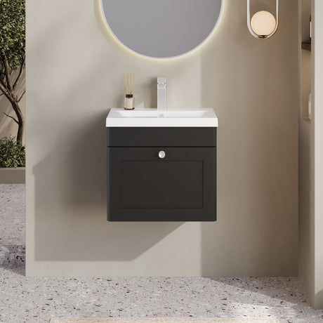 Nuie Classique 1 Drawer Wall Hung Vanity Unit With Basin – 500mm, 600mm & 800mm