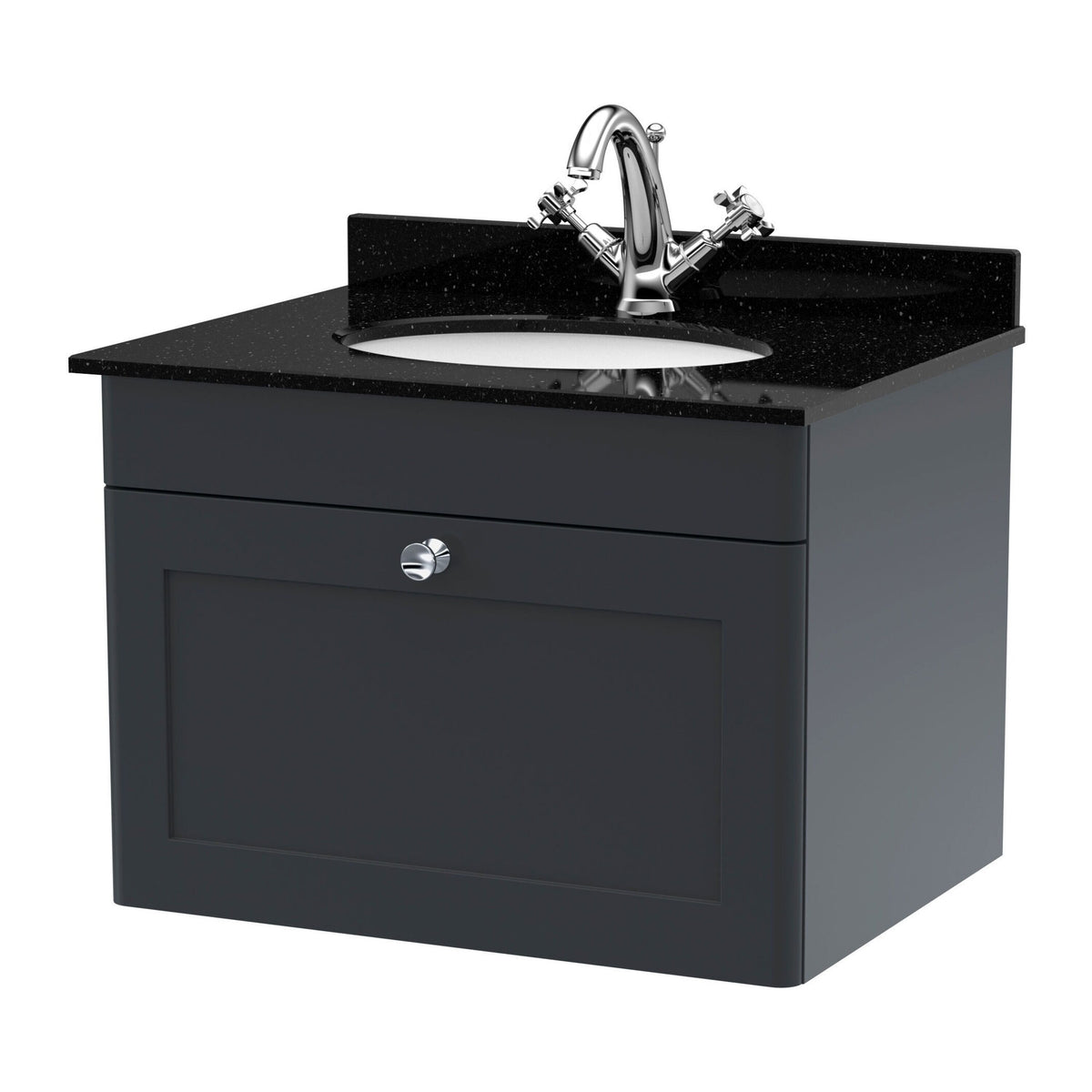 Nuie Classique 1 Drawer Wall Hung Vanity Unit With Basin – 500mm, 600mm & 800mm, photo 12